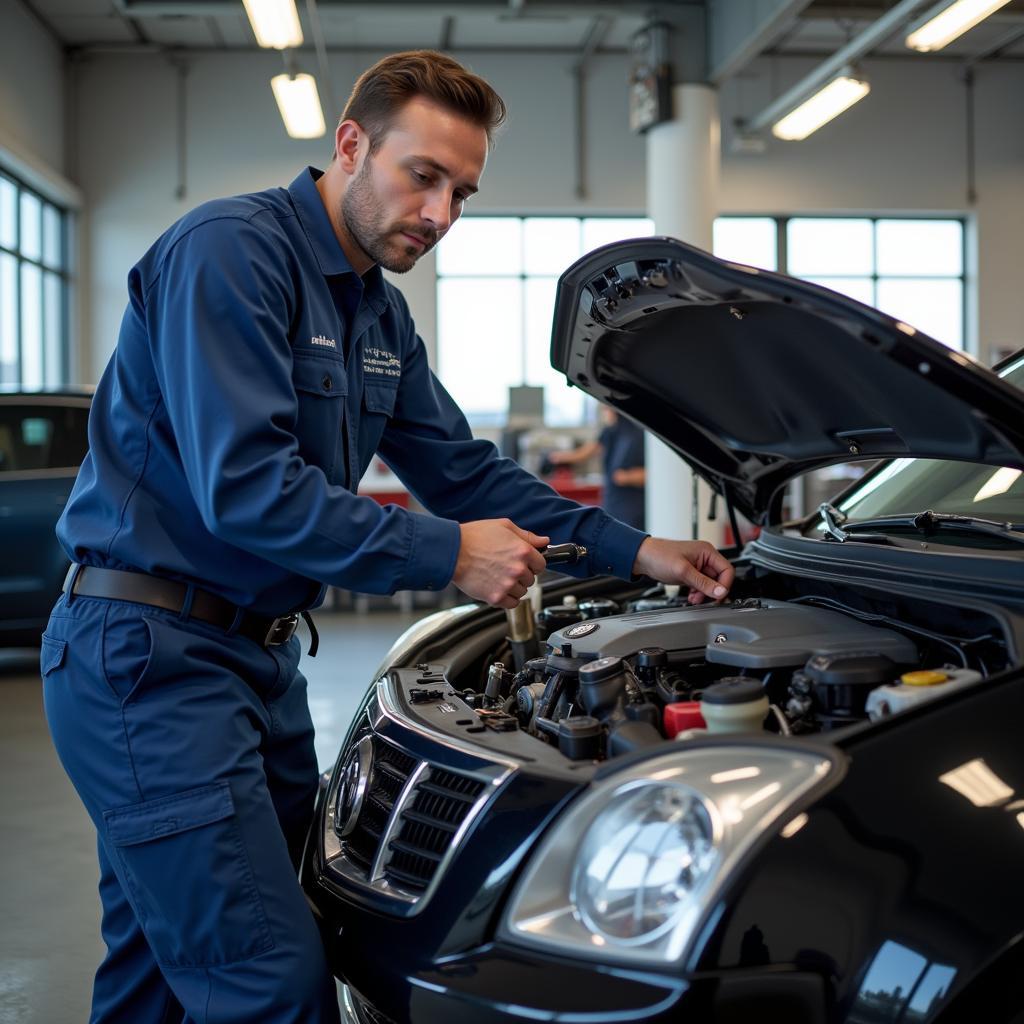 ASE Certified Technician Working on a Car in Michigan