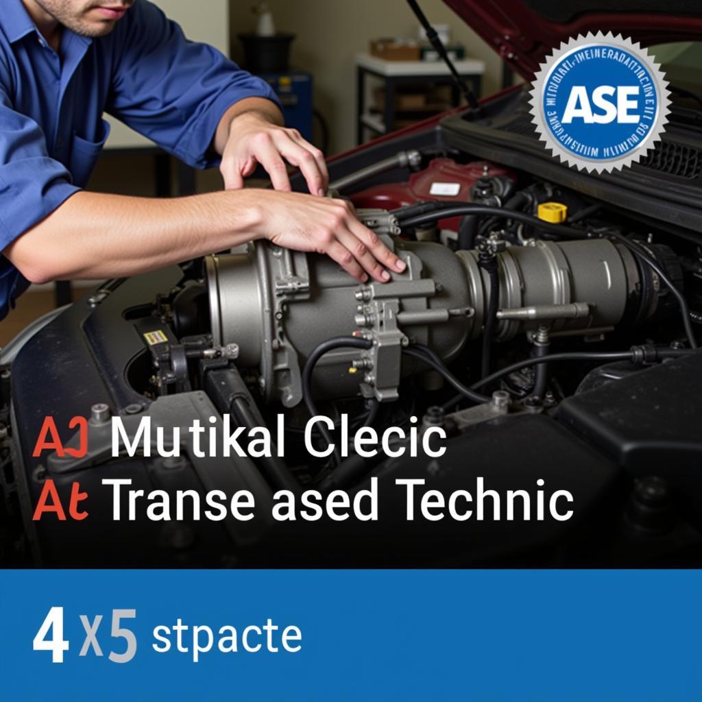 ASE Certified Technician Working on a Manual Transmission