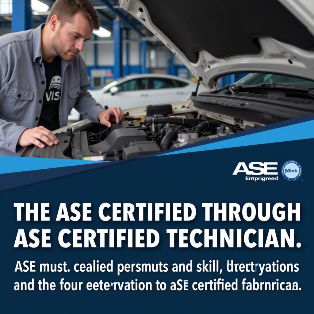 ASE Certified Technician Working on Vehicle