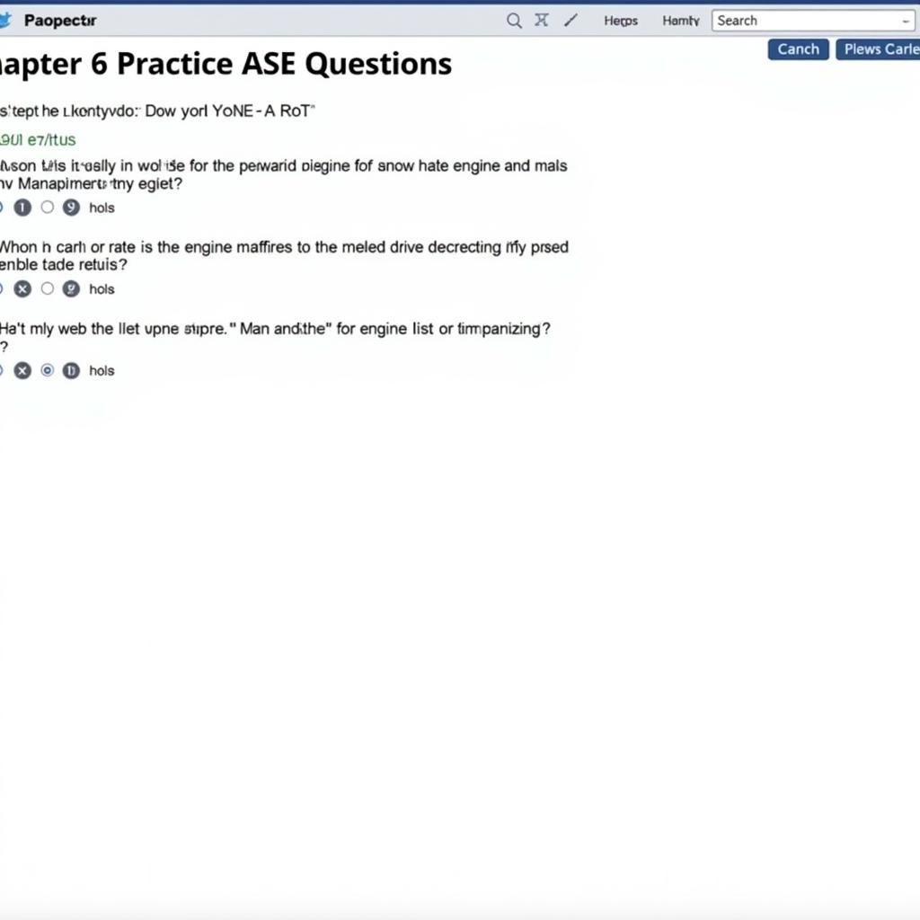 Example ASE Chapter 6 Practice Questions