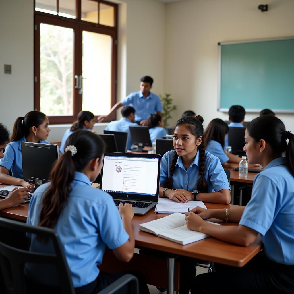 Students studying at an ASE college in Bangalore