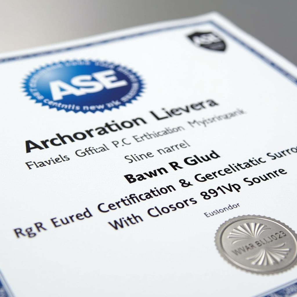 ASE Copy Certification