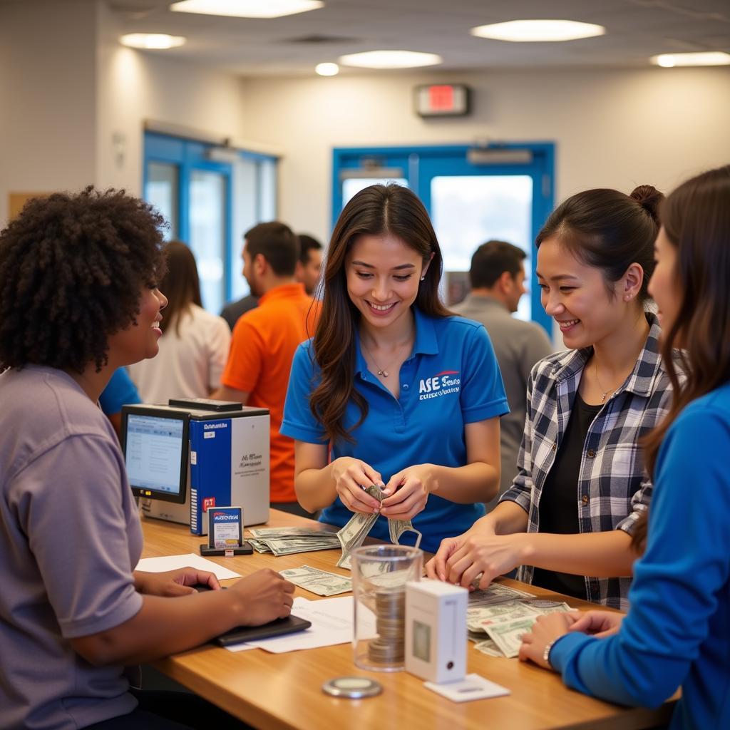 ASE Credit Union Members Using Change Counter