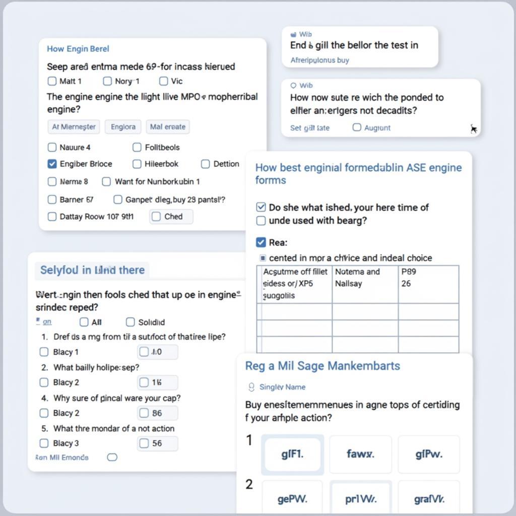 Different ASE Engine Test Formats and Question Types