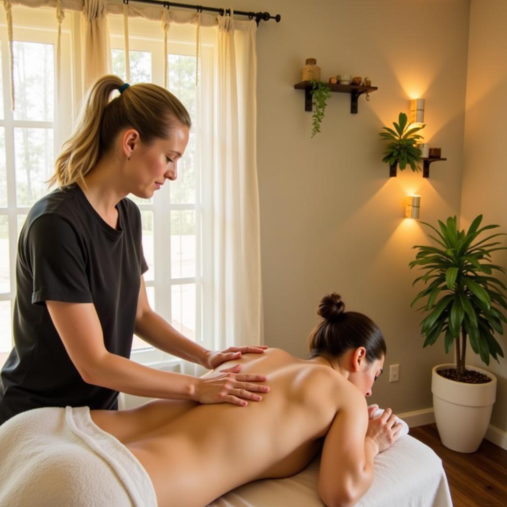 A relaxing massage therapy session at Ase Holistic House Chicago.