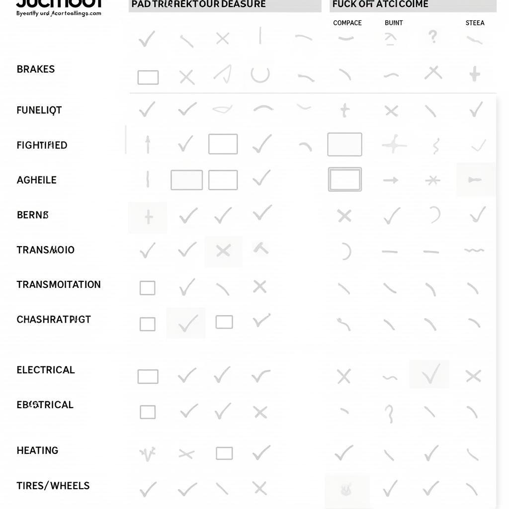 ASE Inspection Sheet Components