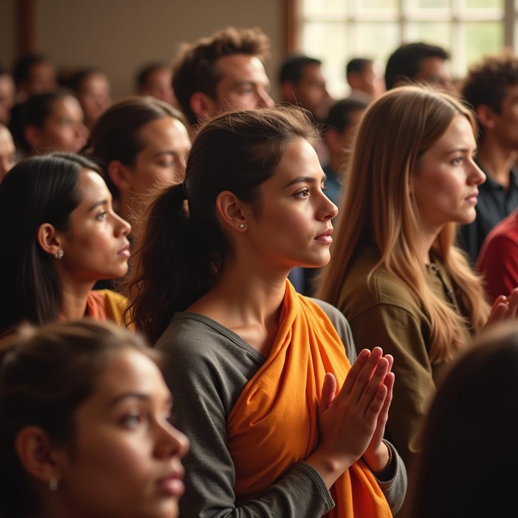 Devotees embracing the teachings of ase jagave guru thakur