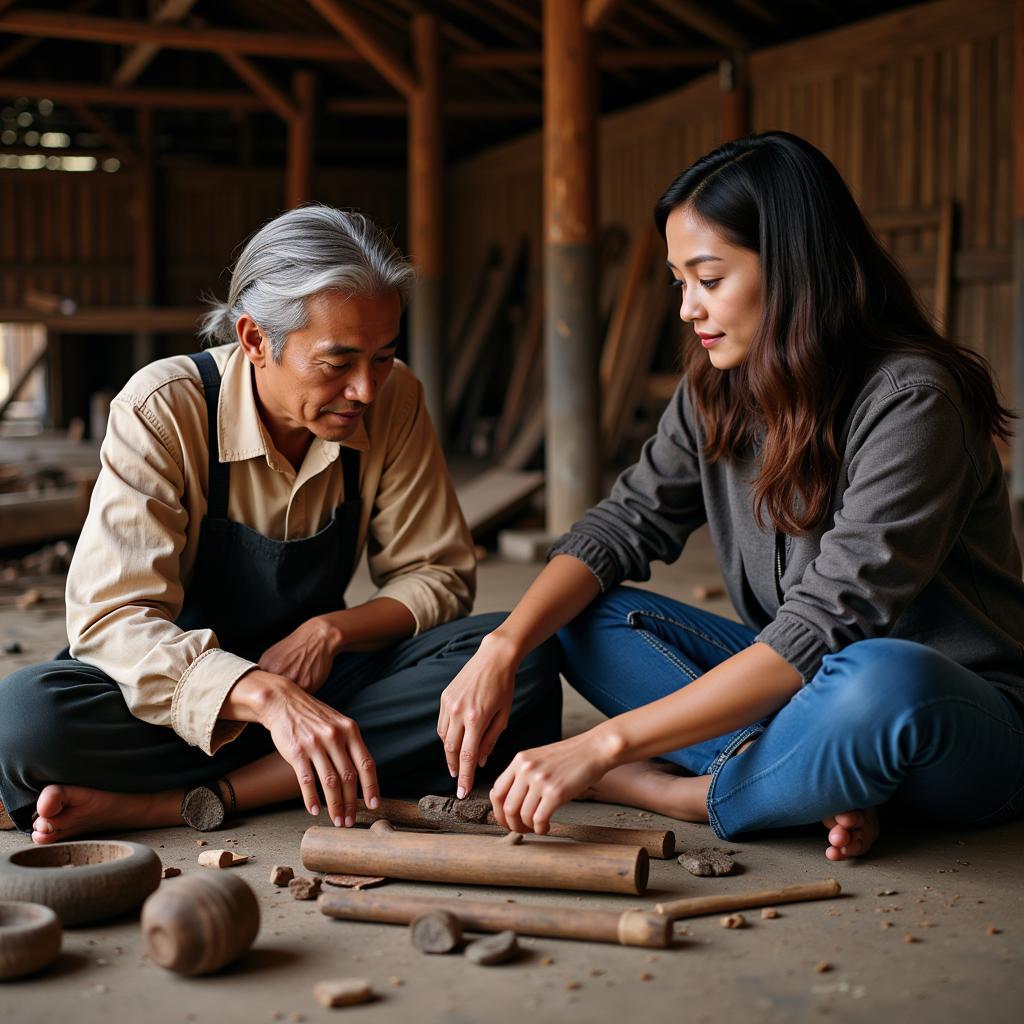 Ase Logger Interviewing Local Artisan