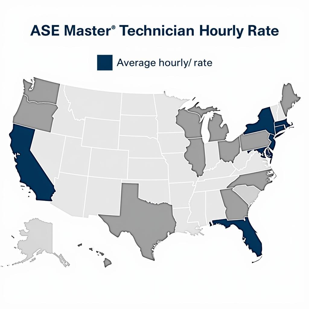 ASE Master Technician Hourly Rate by Location