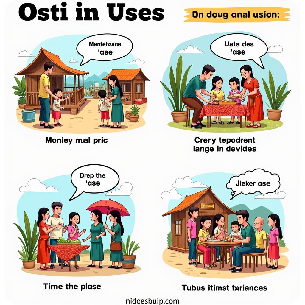 Depiction of 'ase' meaning in daily life scenarios across Southeast Asia