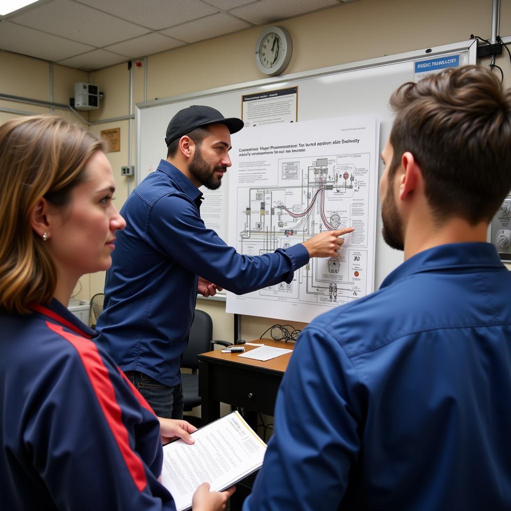 ASE Mechanic Week Course: Instructor Explaining Car Electrical System