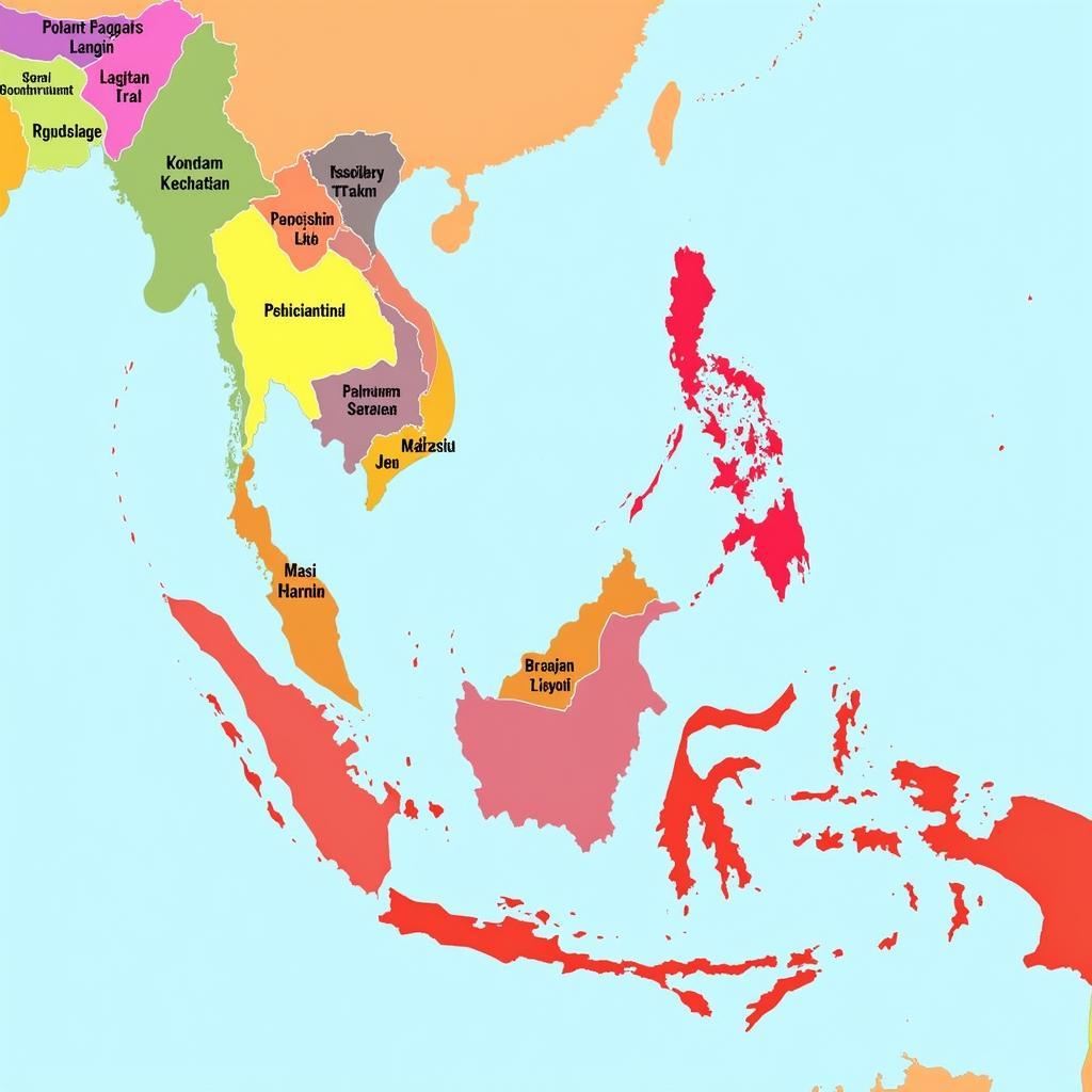 Linguistic Map of Southeast Asia highlighting diverse languages and dialects