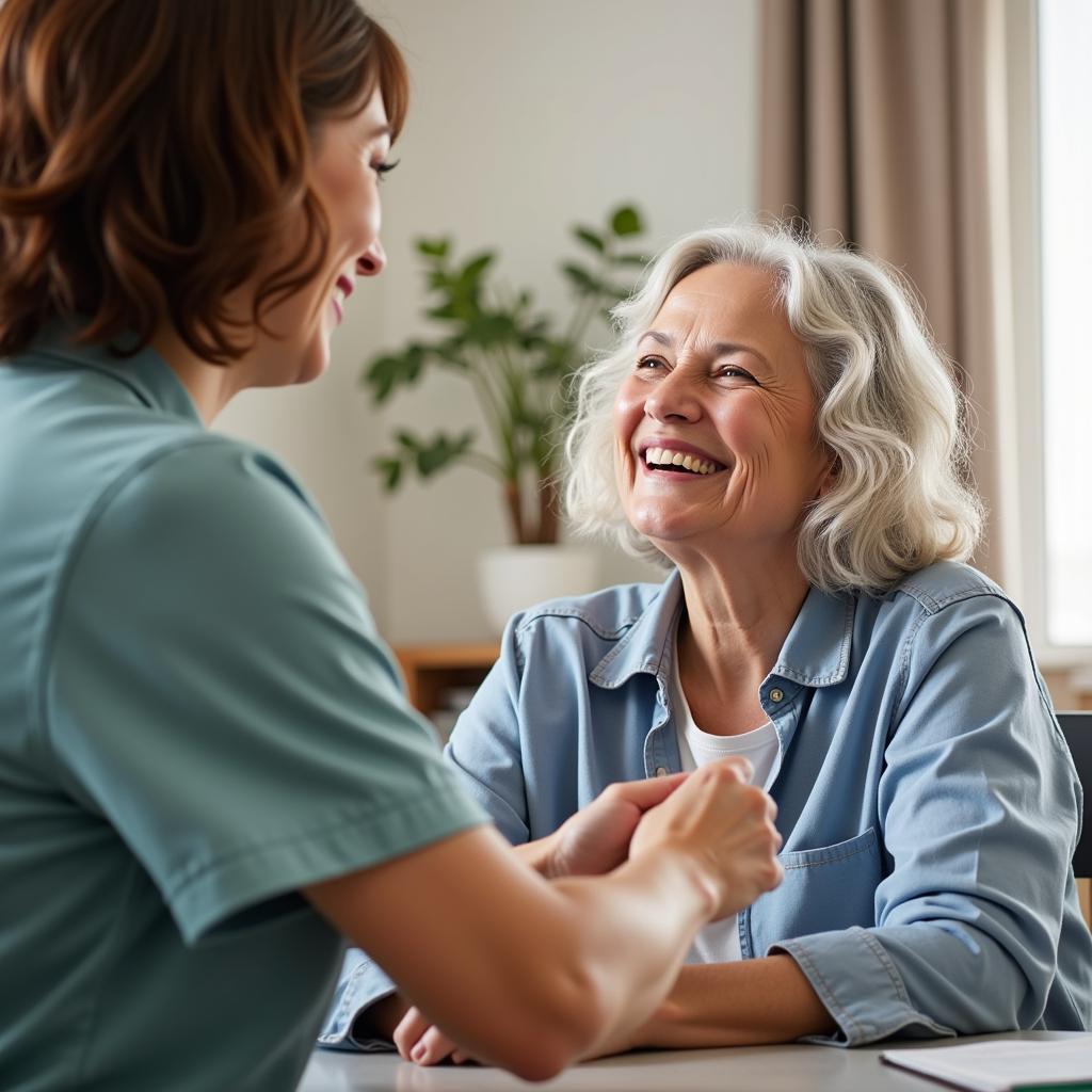 ASE-Model Zorg Elderly Woman Receiving Home Care