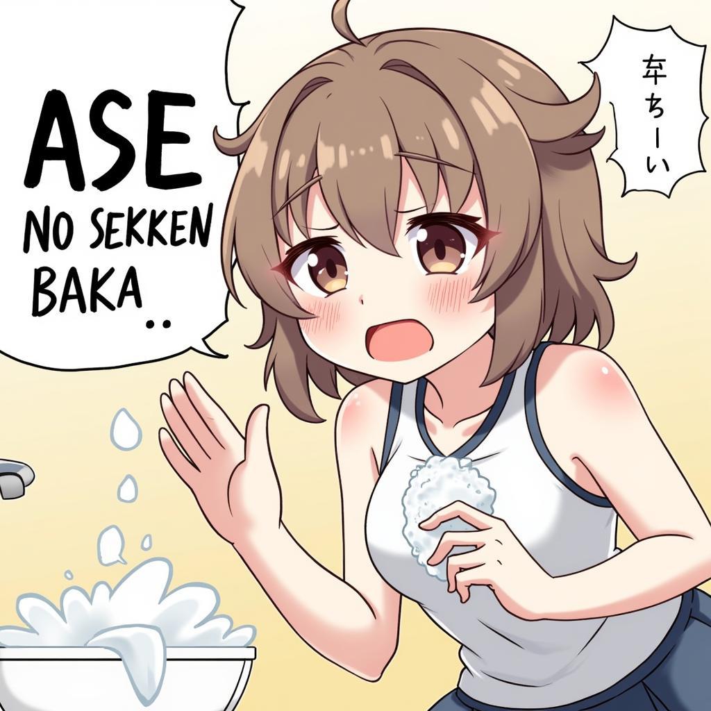 Example of "Ase no Sekken Baka" Meme