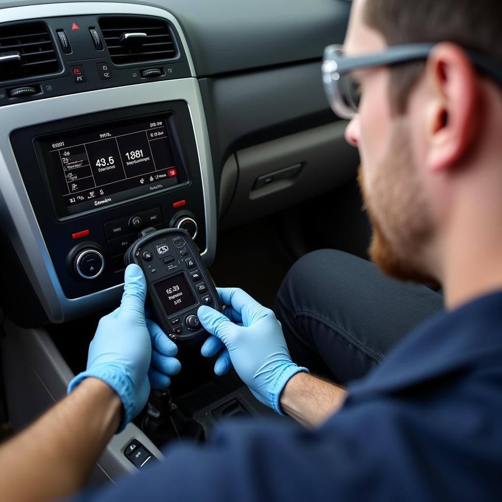 ASE P2 Certified Technician Working on Car AC