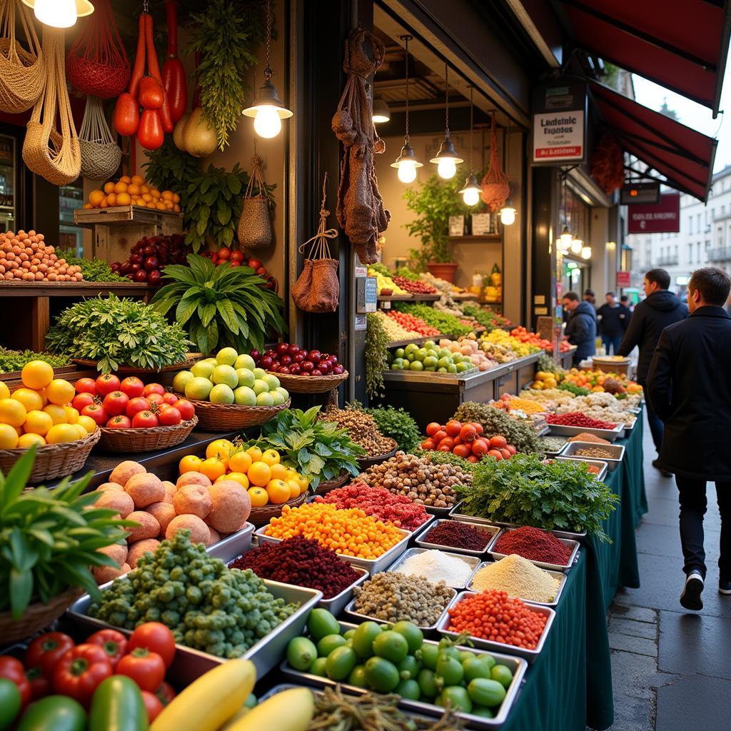 A bustling market in Paris's 13th arrondissement, filled with Southeast Asian produce and goods