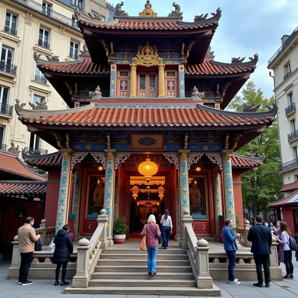 A serene Buddhist temple in Paris's 13th arrondissement, a center for the Southeast Asian community