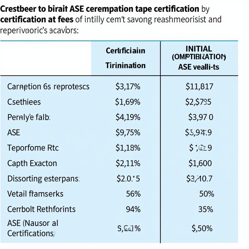 ASE Recertification Fees