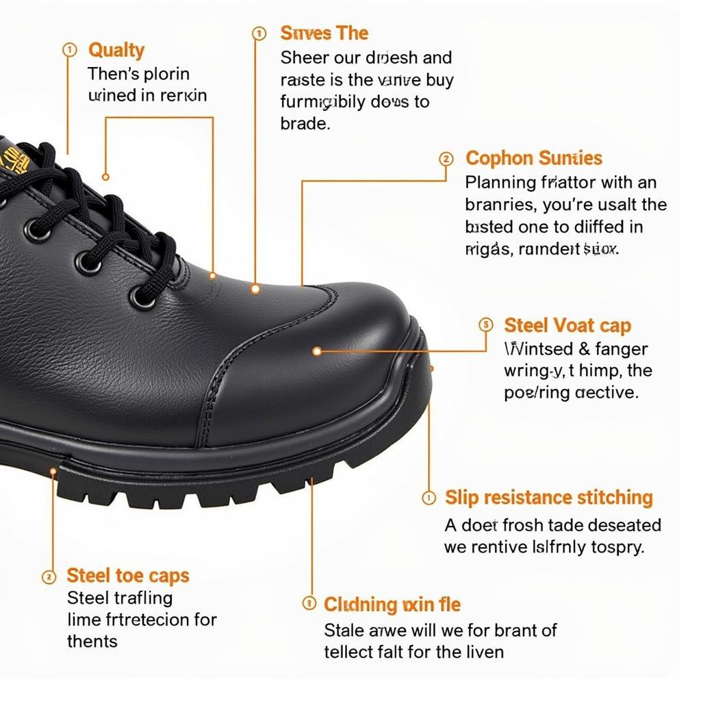 Close-up of ASE Safety Shoes Features