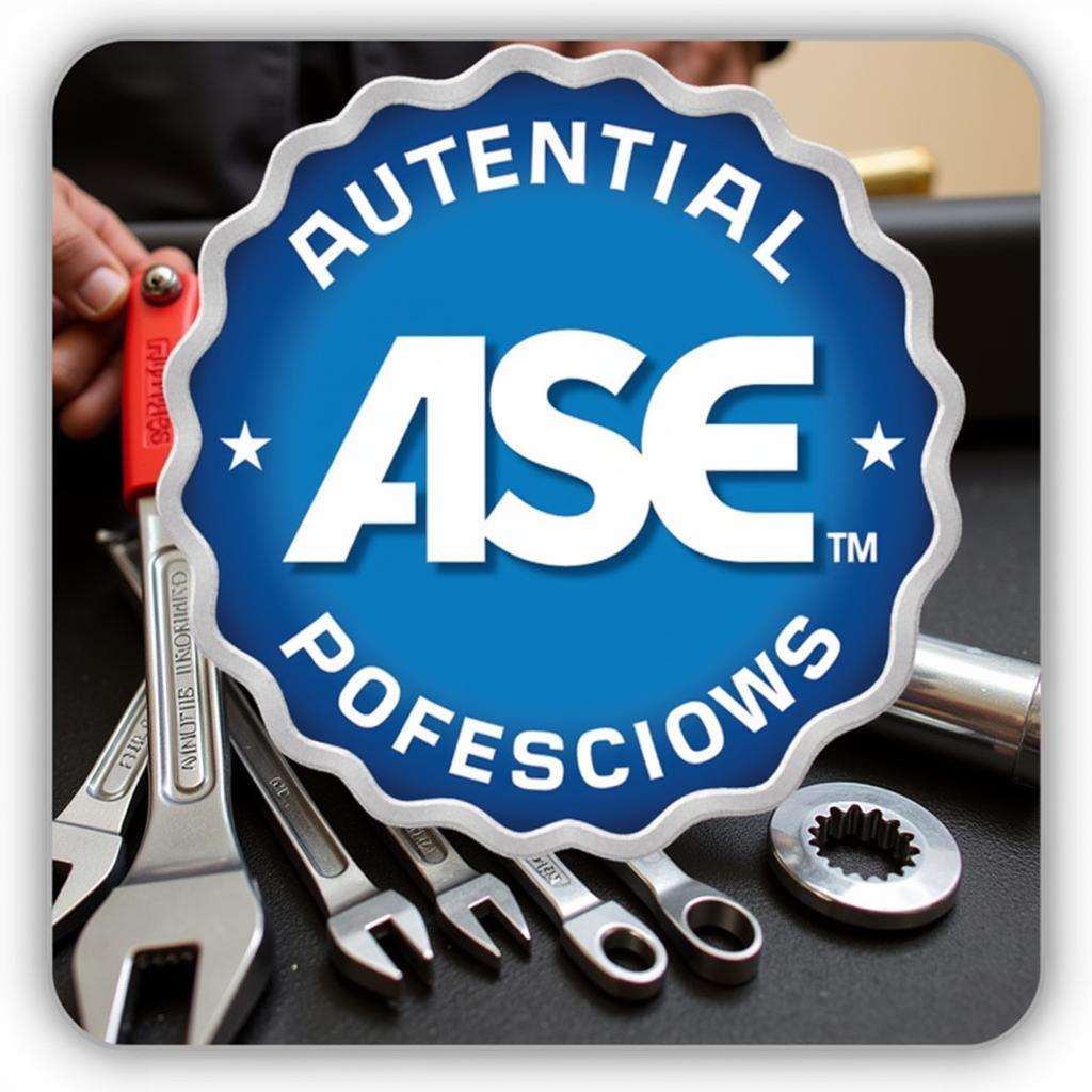 ASE SAM certification logo next to tools