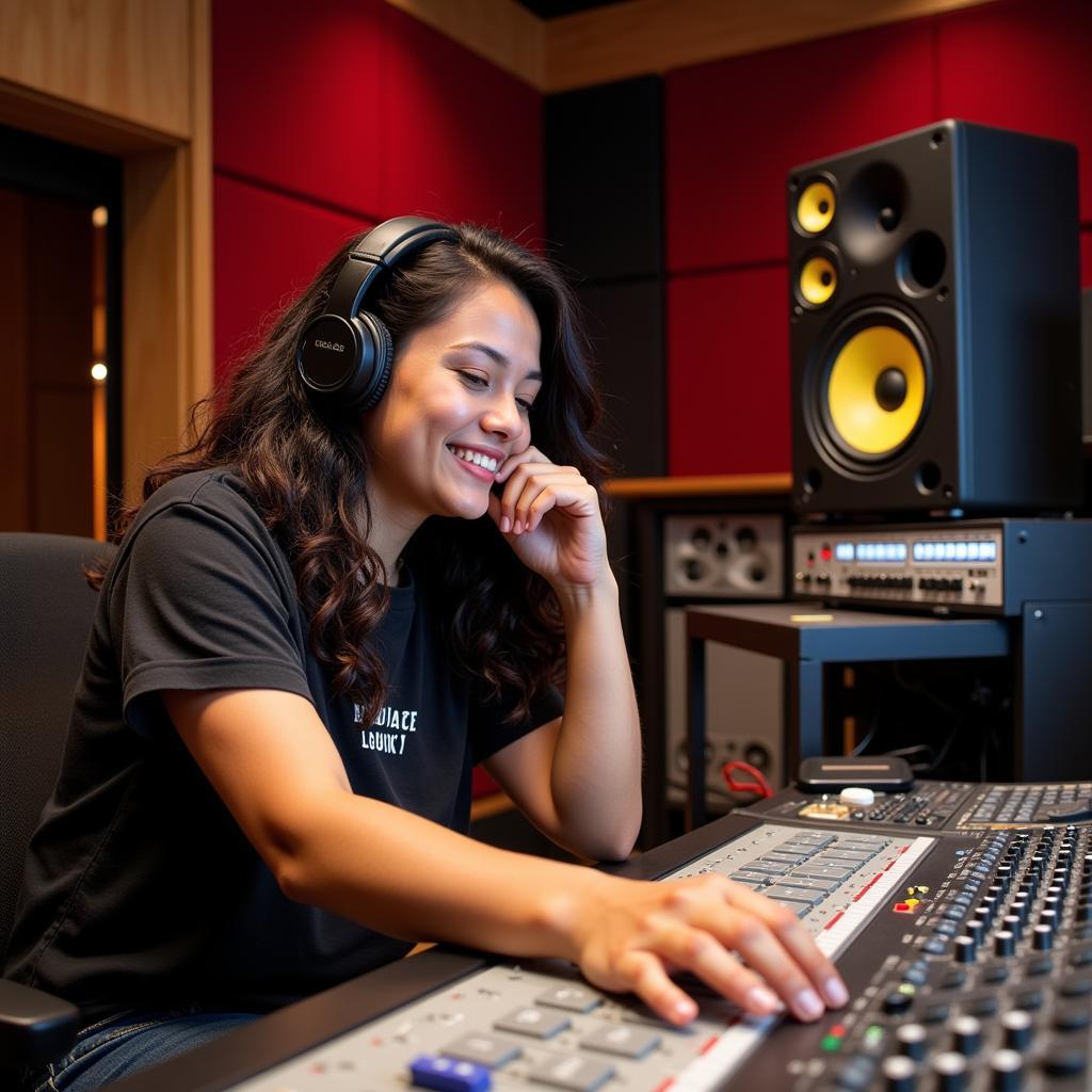 A graduate of an ase school audio production program working in a professional setting