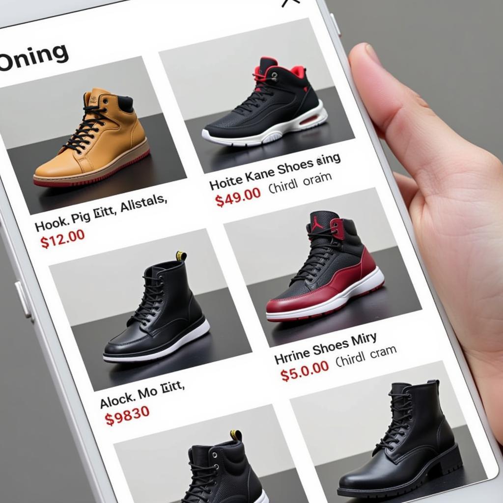 ASE Shoes Displayed on an Online Retailer