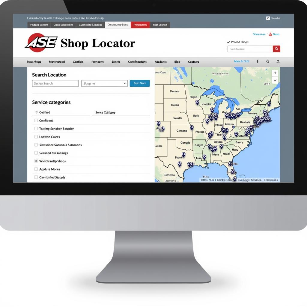 ASE Shop Locator Interface