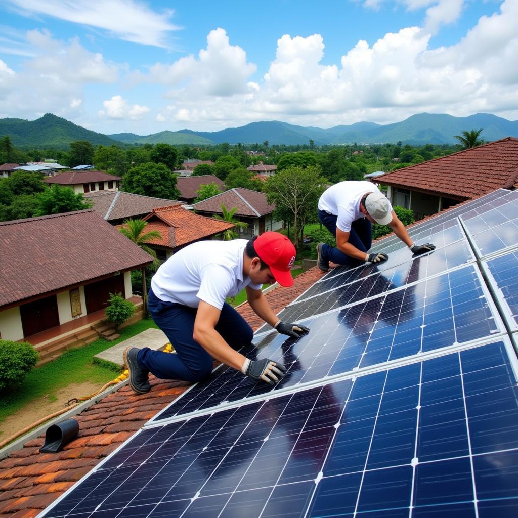 ASEAN Smart Energy Inc. solar panel installation in a rural community