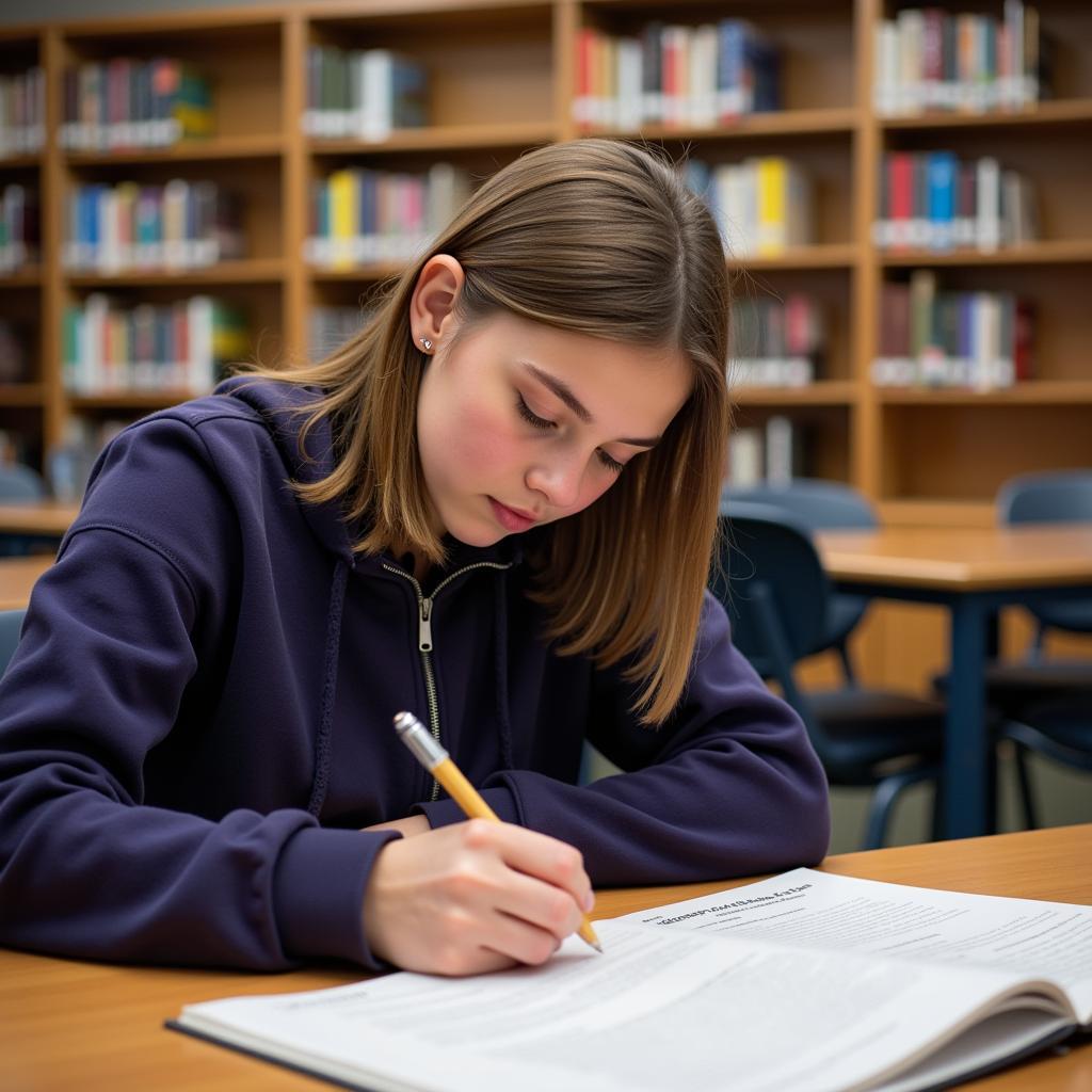 ASE Student Filling Out a Scholarship Application Form