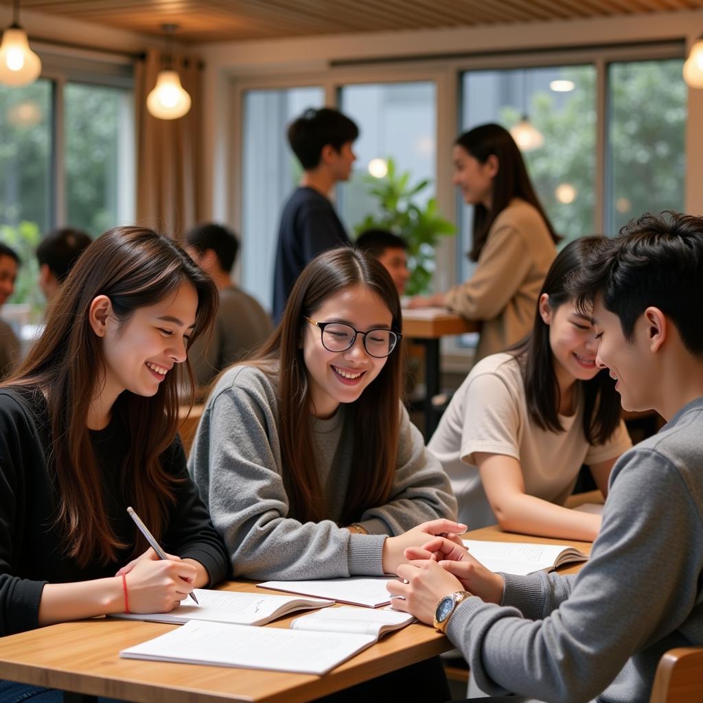 Students interacting in an ASE studies home