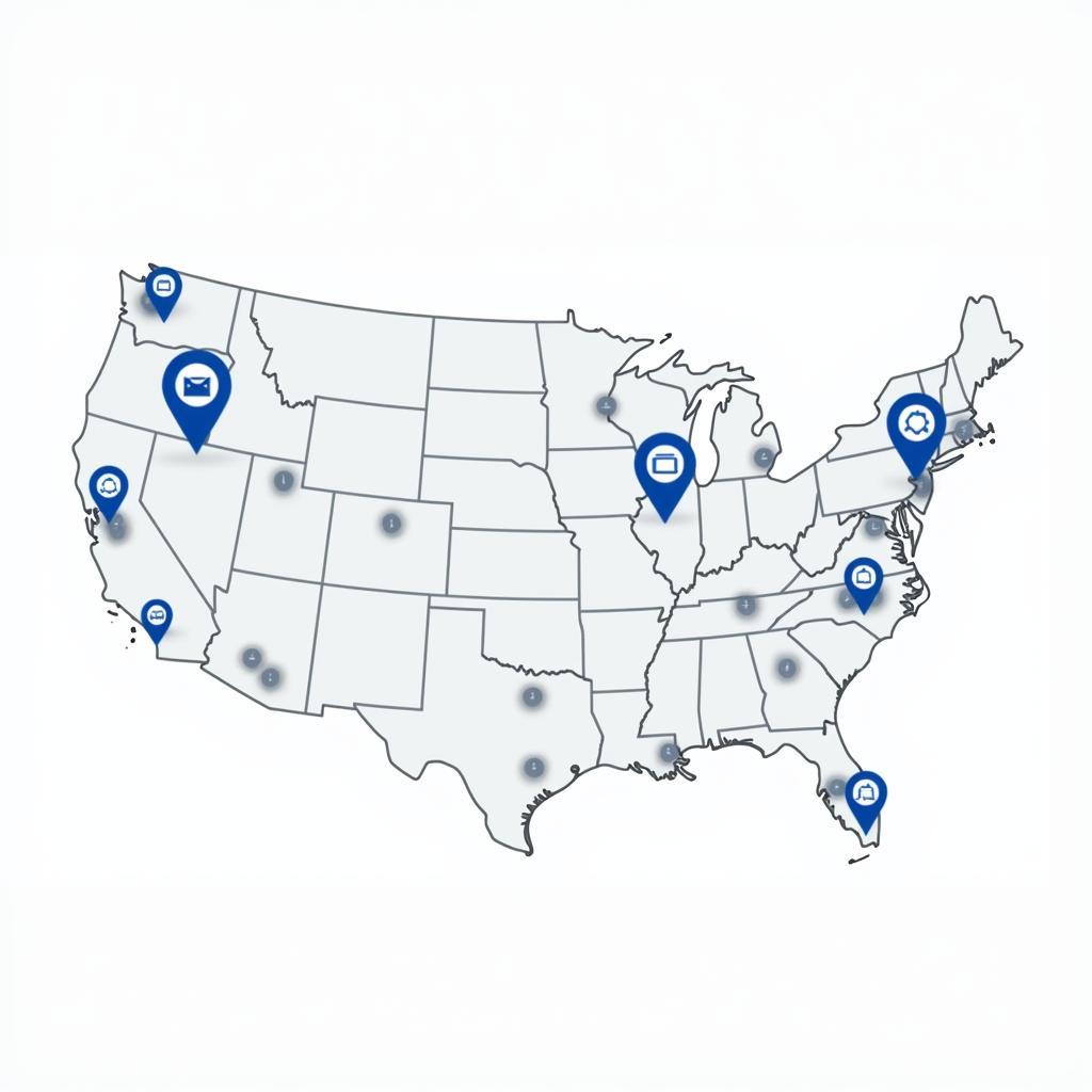 Map Showing ASE Test Center Locations