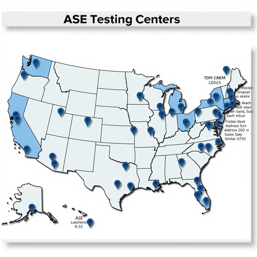 Map of ASE Testing Centers Across the Country