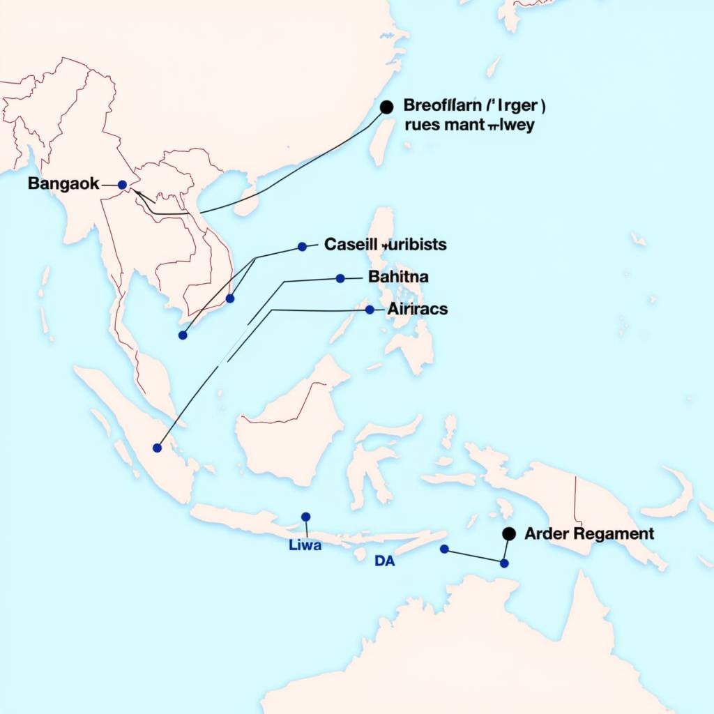 Flight Routes from Southeast Asia to Newark