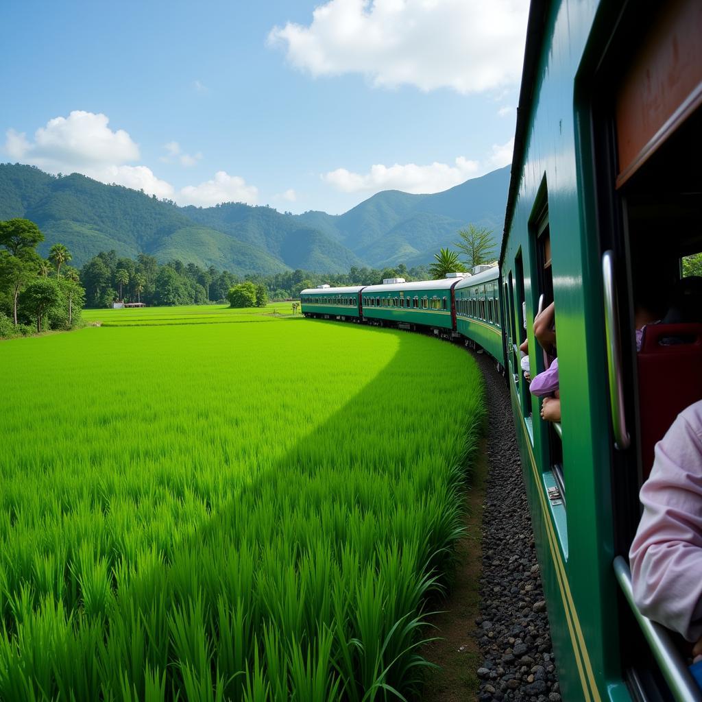 Scenic Train Journey Through Southeast Asia