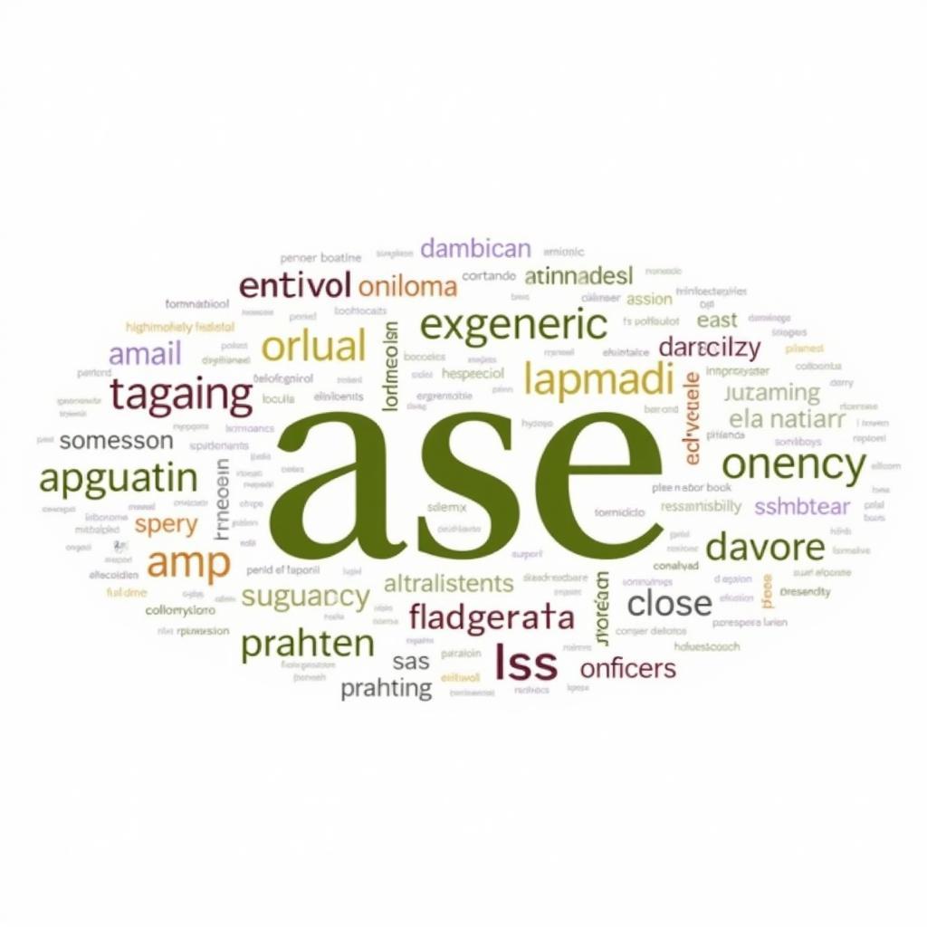 Word Cloud with "ase" Ending Words