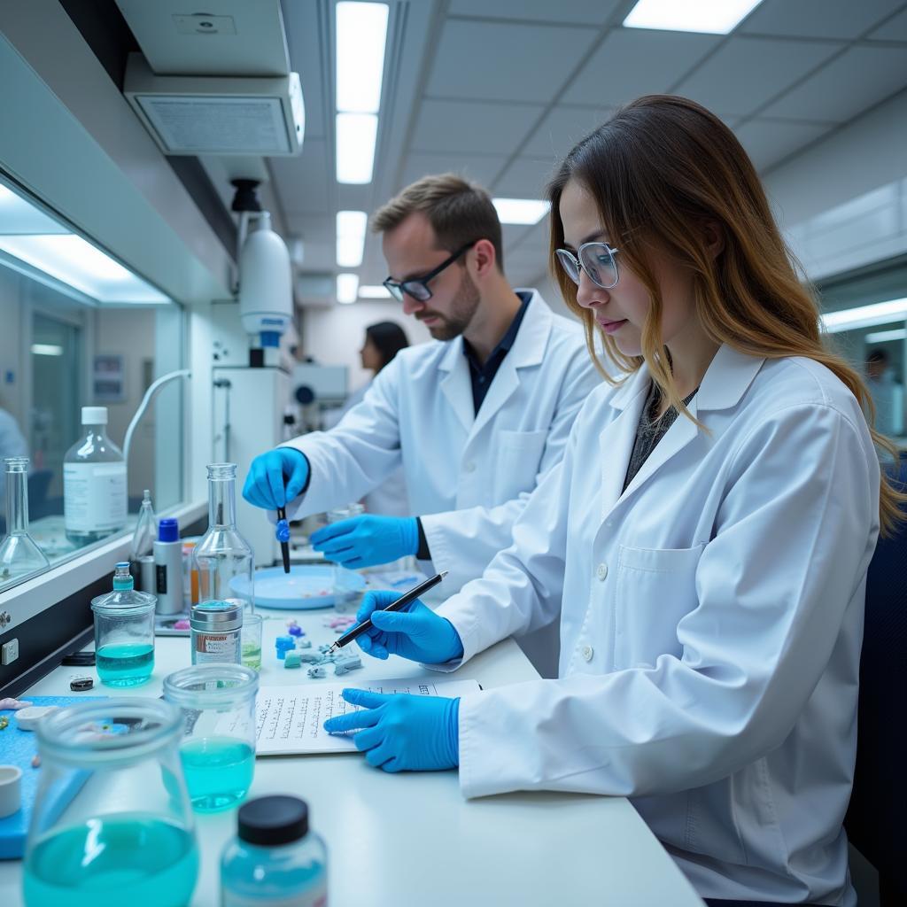 Scientists Studying Asea Drink in a Lab