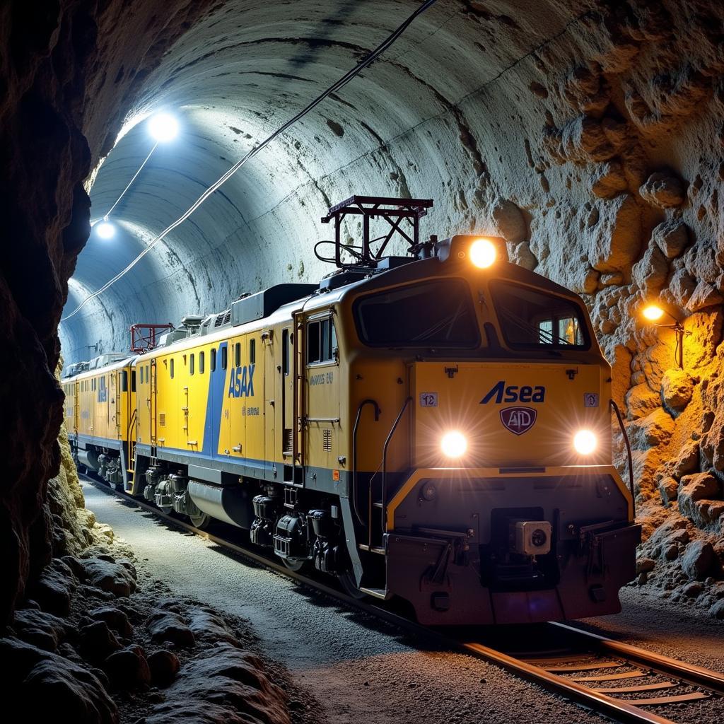 ASEA Locomotive in the AMAX Mine Underground