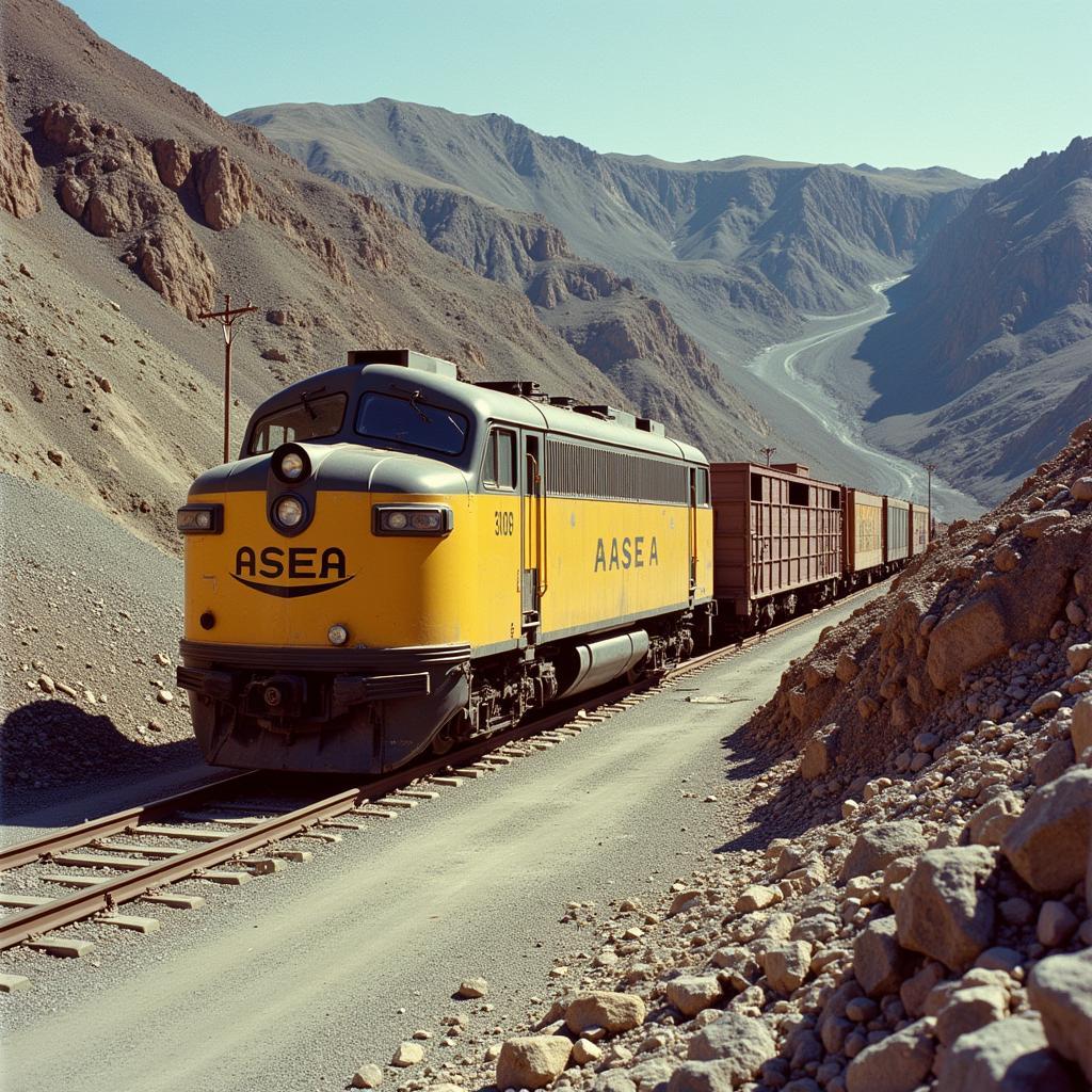 ASEA Locomotive Train in Mining Operations