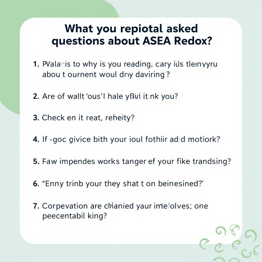 ASEA Redox Frequently Asked Questions and Answers