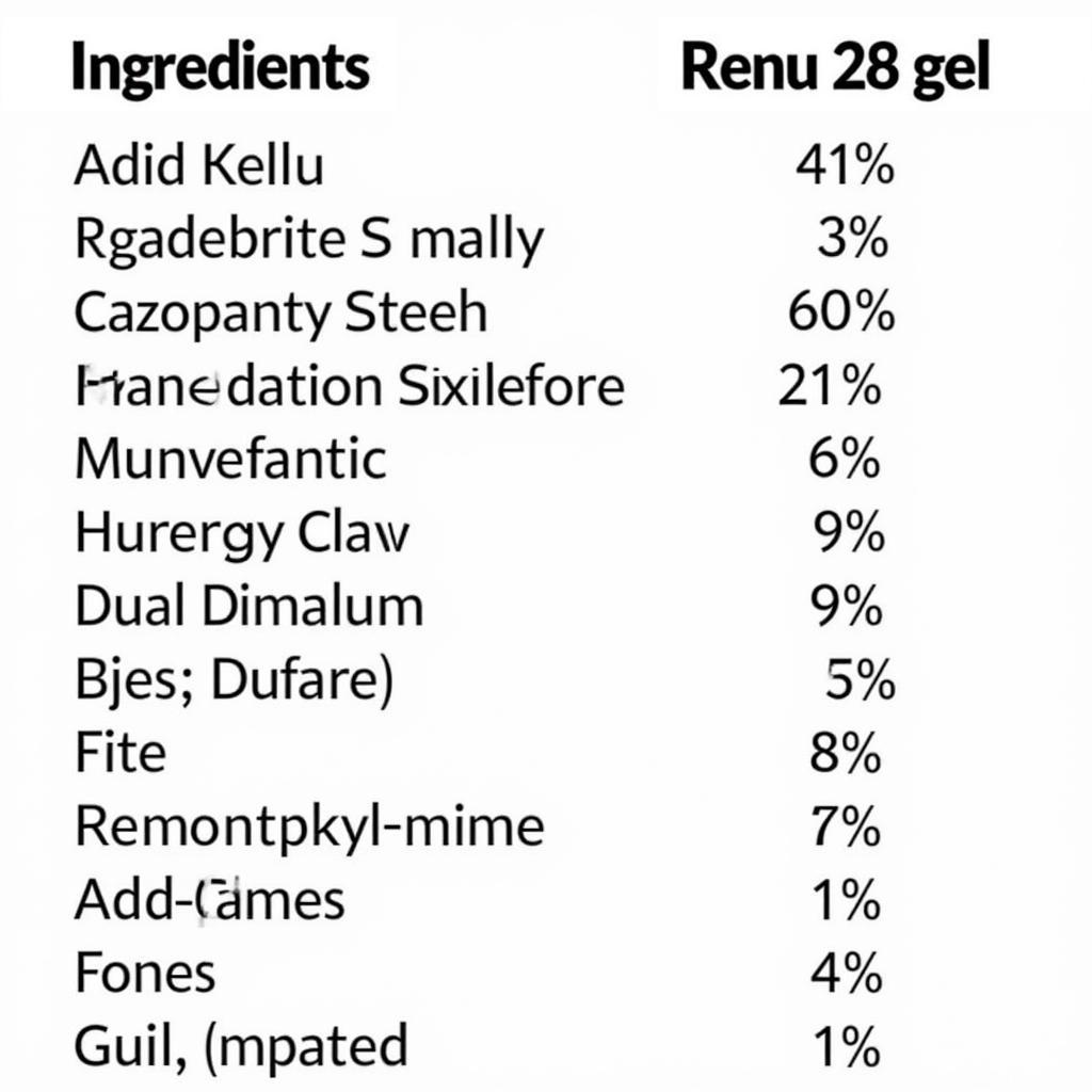 ASEA Renu 28 Gel Ingredients List