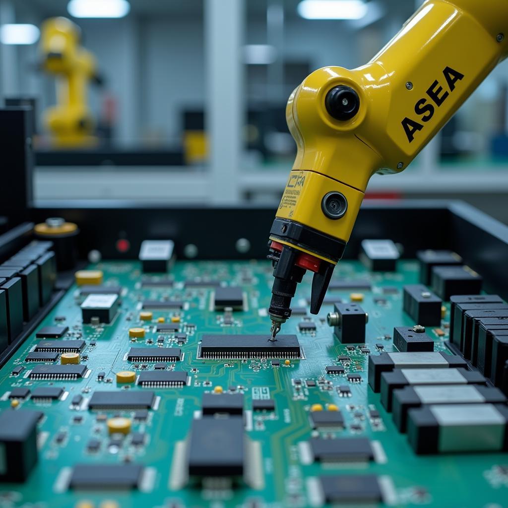 ASEA Robot Arm in Electronics Manufacturing