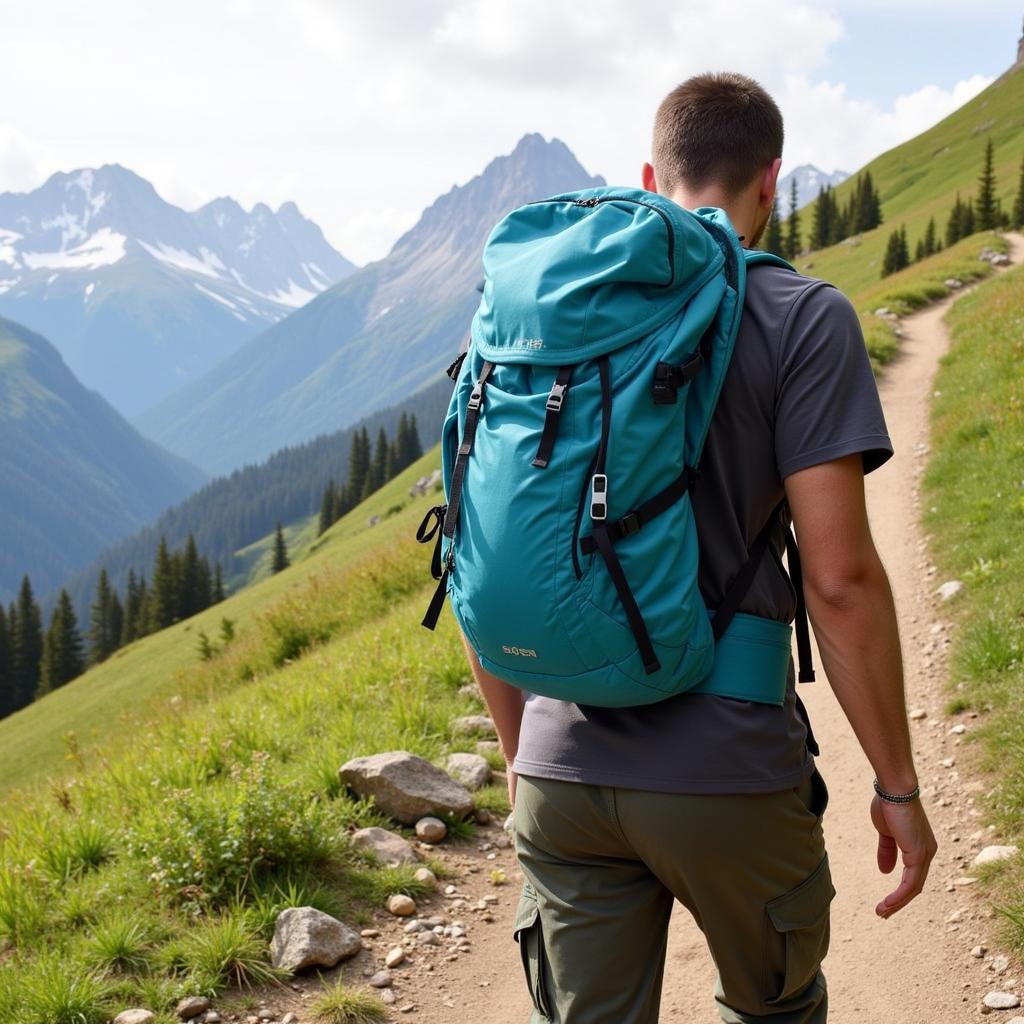 Hiker wearing an Asea Sports Pouch