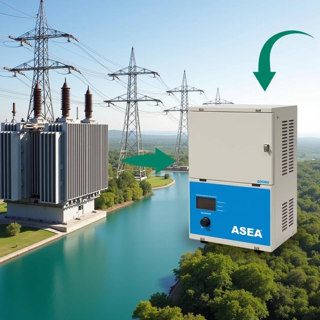 ASEA tap changer regulating voltage in a transformer within the ASEAN power grid