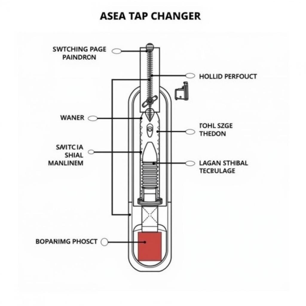 Technical diagram illustrating the inner workings of an ASEA tap changer