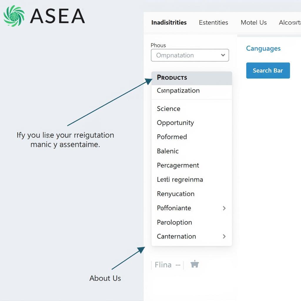 ASEA Website Navigation