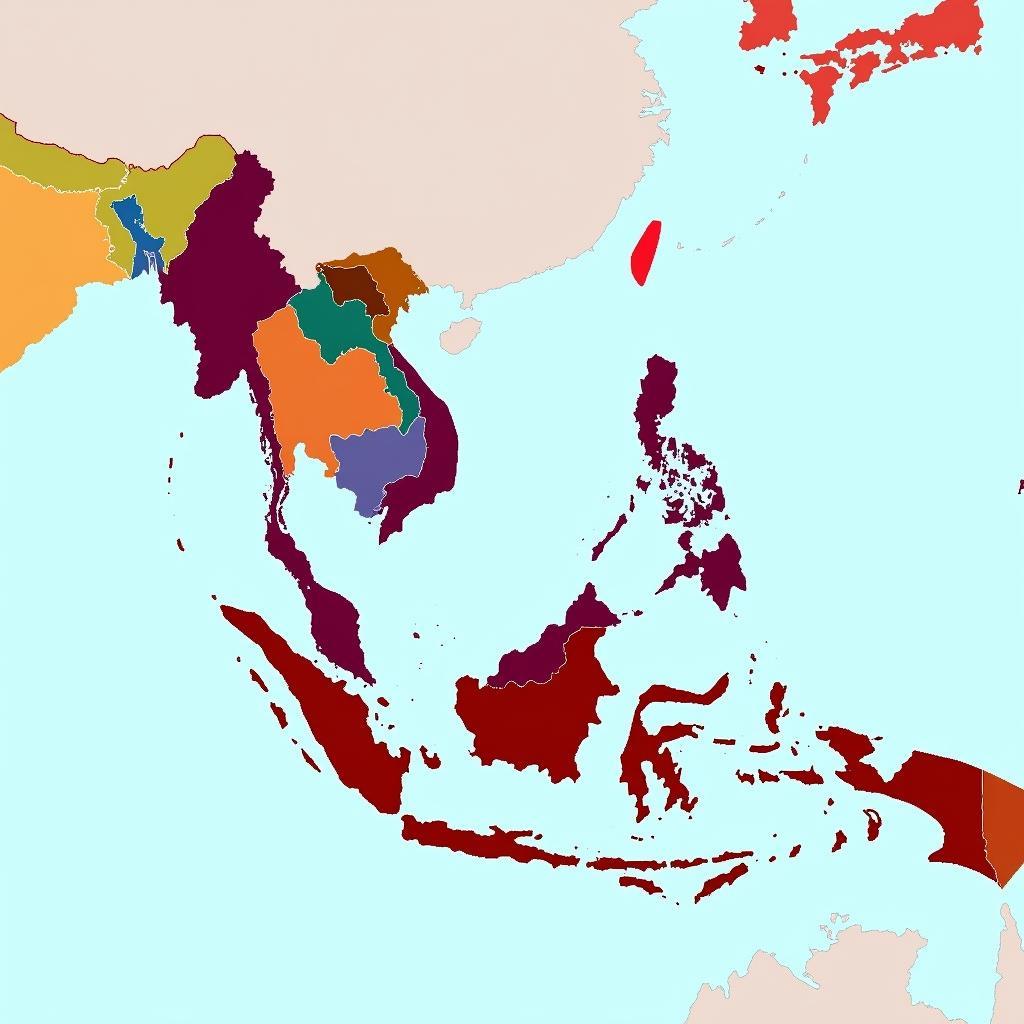 ASEAN 10 Member States Map