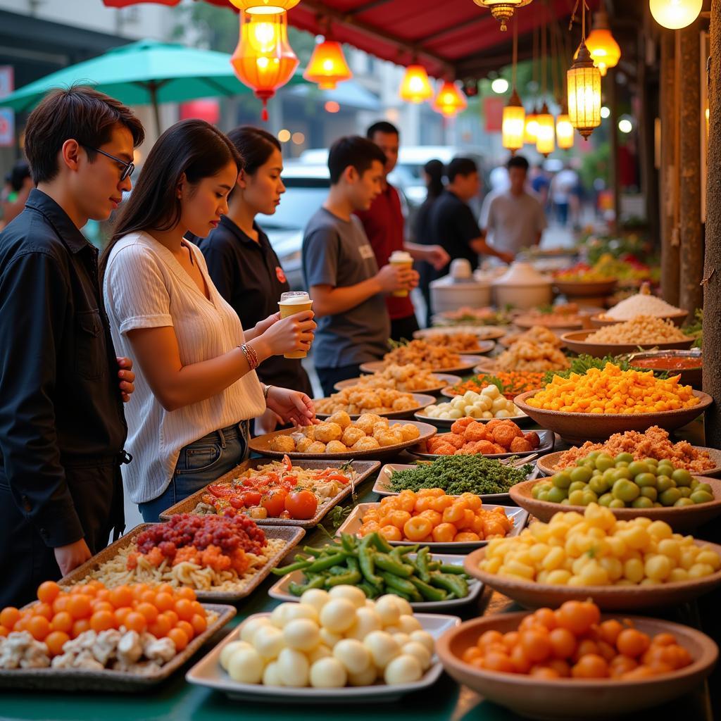 Enjoying delicious street food in Vietnam during ASEAN 2017