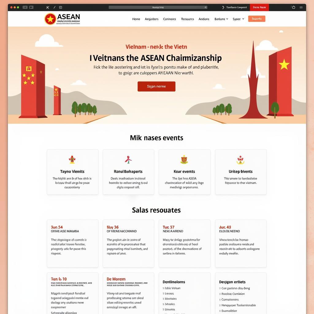 ASEAN 2020 Vietnam Website Homepage