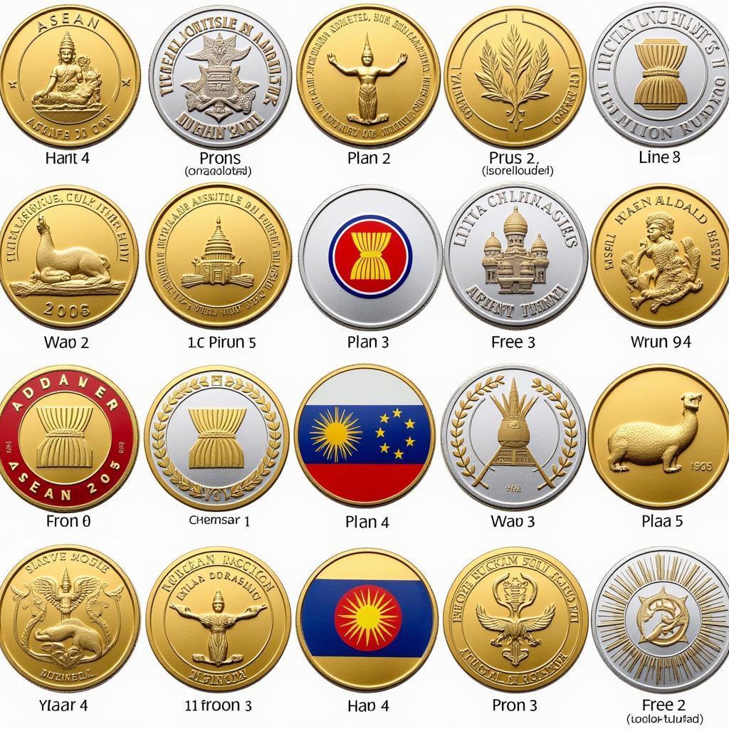 Variety of ASEAN 50 Commemorative Coins