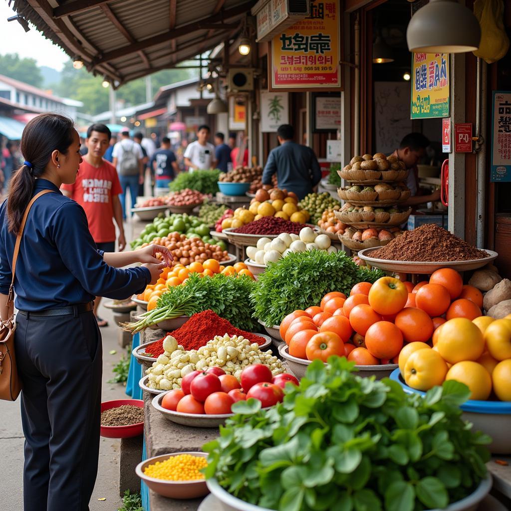 Vibrant Agricultural Market in Southeast Asia